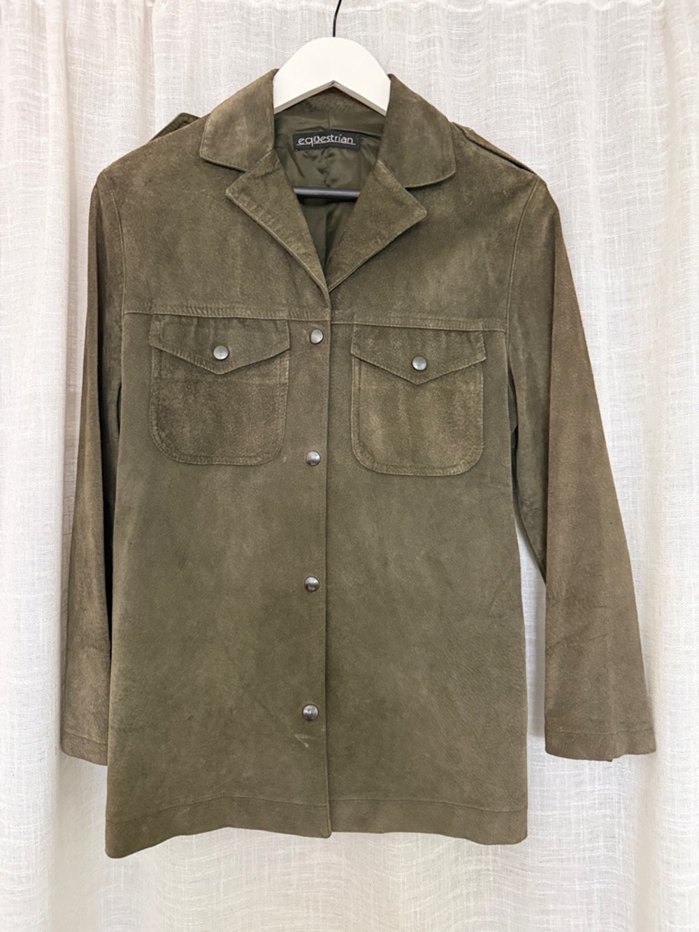 Equestrian Olive Suede Utility Jacket